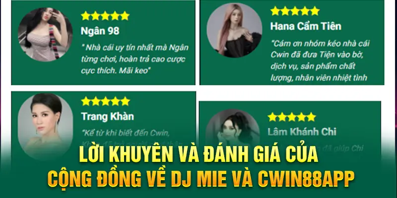 Lời khuyên và đánh giá từ cộng đồng về DJ MIE tại Cwin88appLời khuyên và đánh giá từ cộng đồng về DJ MIE tại Cwin88app